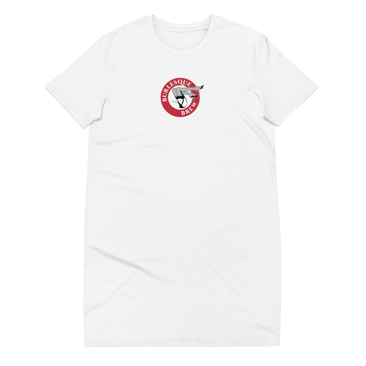 Organic cotton t-shirt dress White Burlesque Brew Coffee