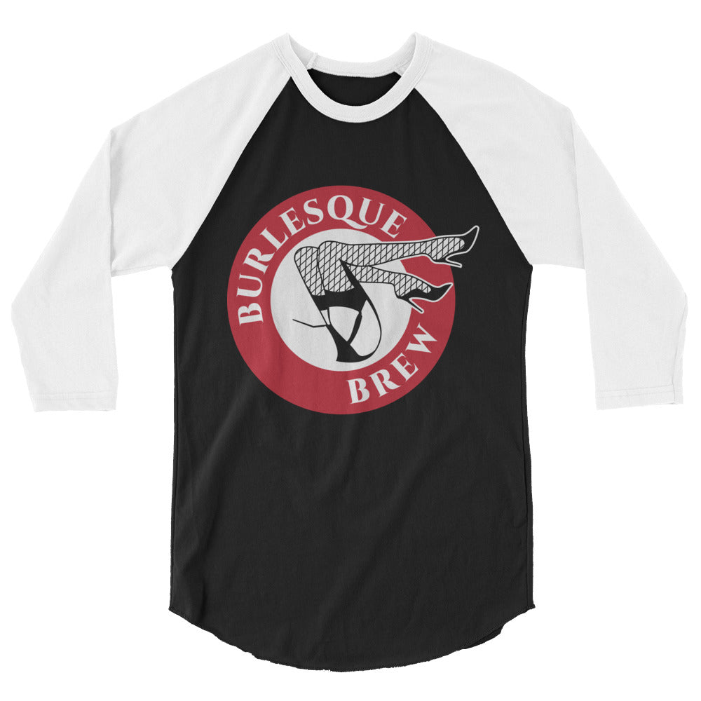 Women's 3/4 sleeve raglan shirt Black/White Burlesque Brew Coffee