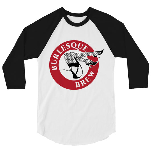 Women's 3/4 sleeve raglan shirt White/Black Burlesque Brew Coffee