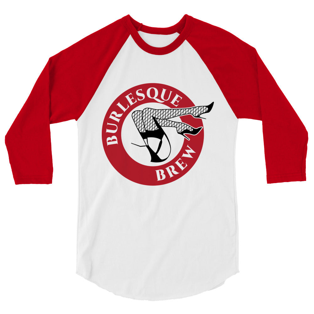 Women's 3/4 sleeve raglan shirt White/Red Burlesque Brew Coffee