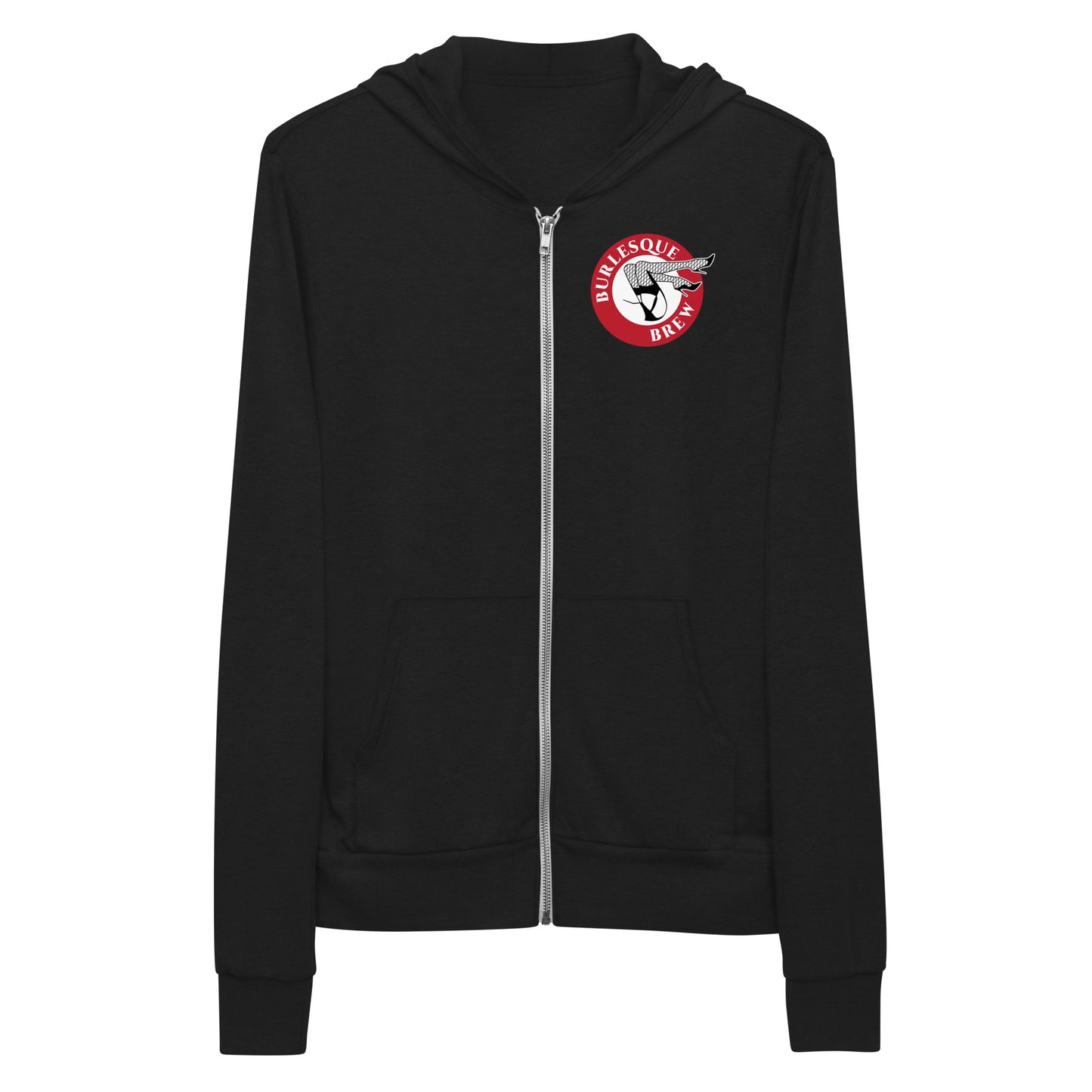 Unisex zip hoodie Solid Black Triblend Burlesque Brew Coffee