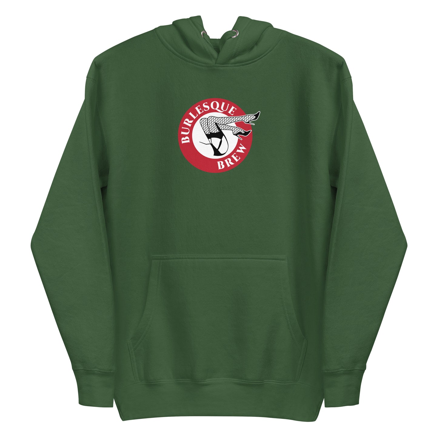 Unisex Hoodie Forest Green Burlesque Brew Coffee