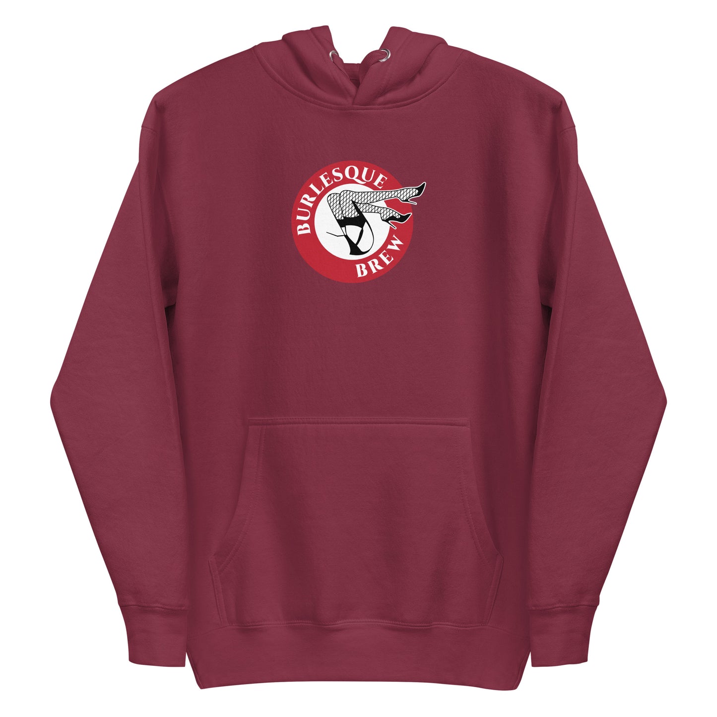 Unisex Hoodie Maroon Burlesque Brew Coffee