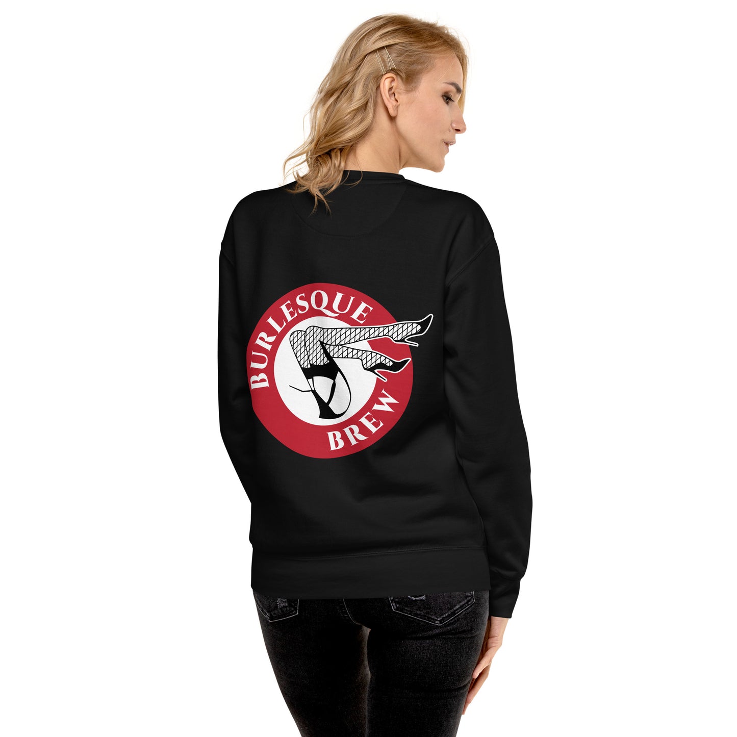 Premium Sweatshirt Back Print Burlesque Brew Coffee