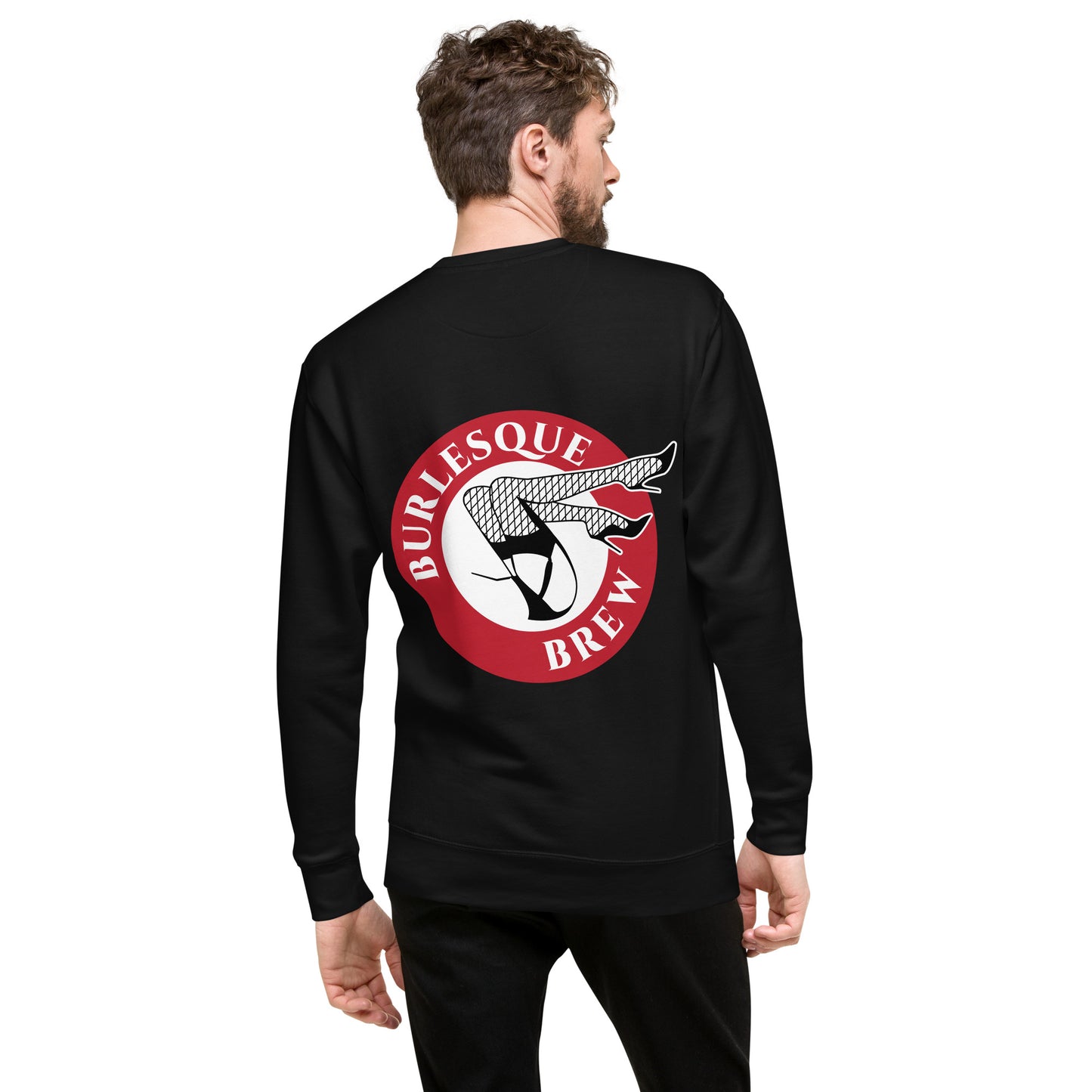 Premium Sweatshirt Back Print Burlesque Brew Coffee