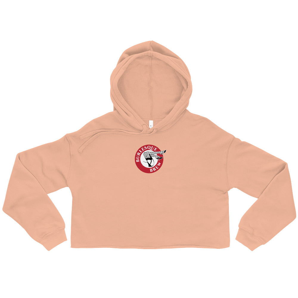 Crop Hoodie Peach Burlesque Brew Coffee