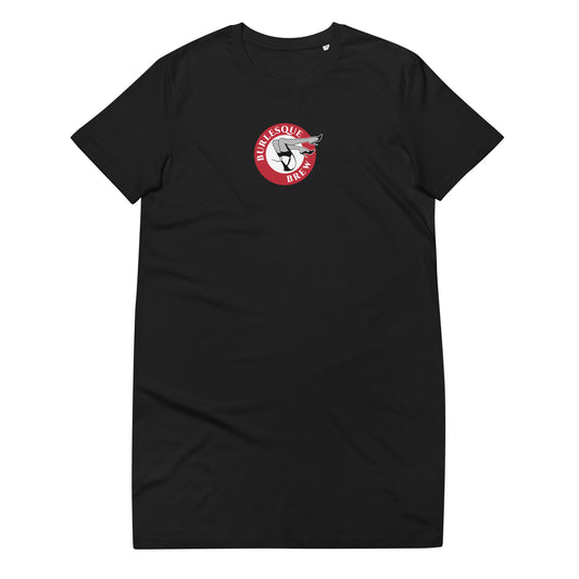 Organic cotton t-shirt dress Black Burlesque Brew Coffee